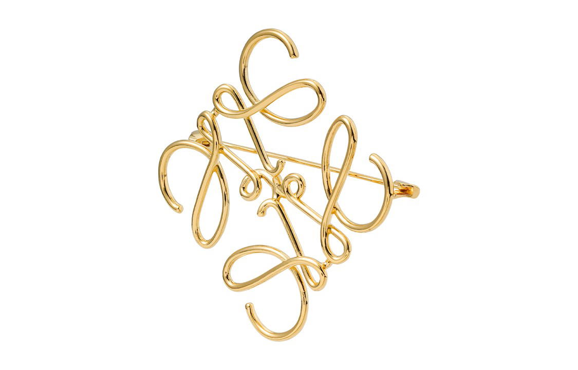 Loewe Loewe Anagram Brooch - Gold