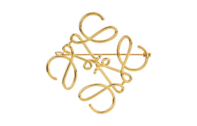 Loewe Loewe Anagram Brooch - Gold - view 2