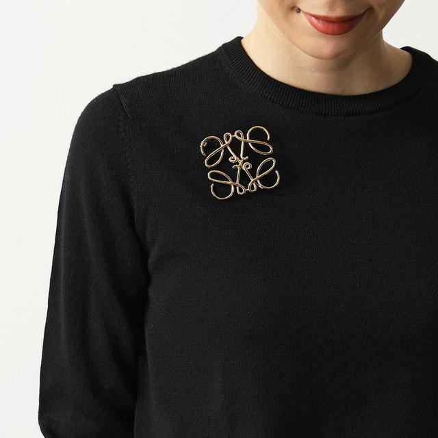 Loewe Loewe Anagram Brooch - Gold - view 4