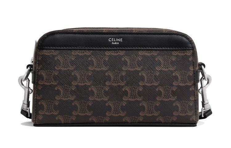 Celine Celine Cow Leather Bowling Bag Crossbody Bag Shoulder Bag Men's Black
