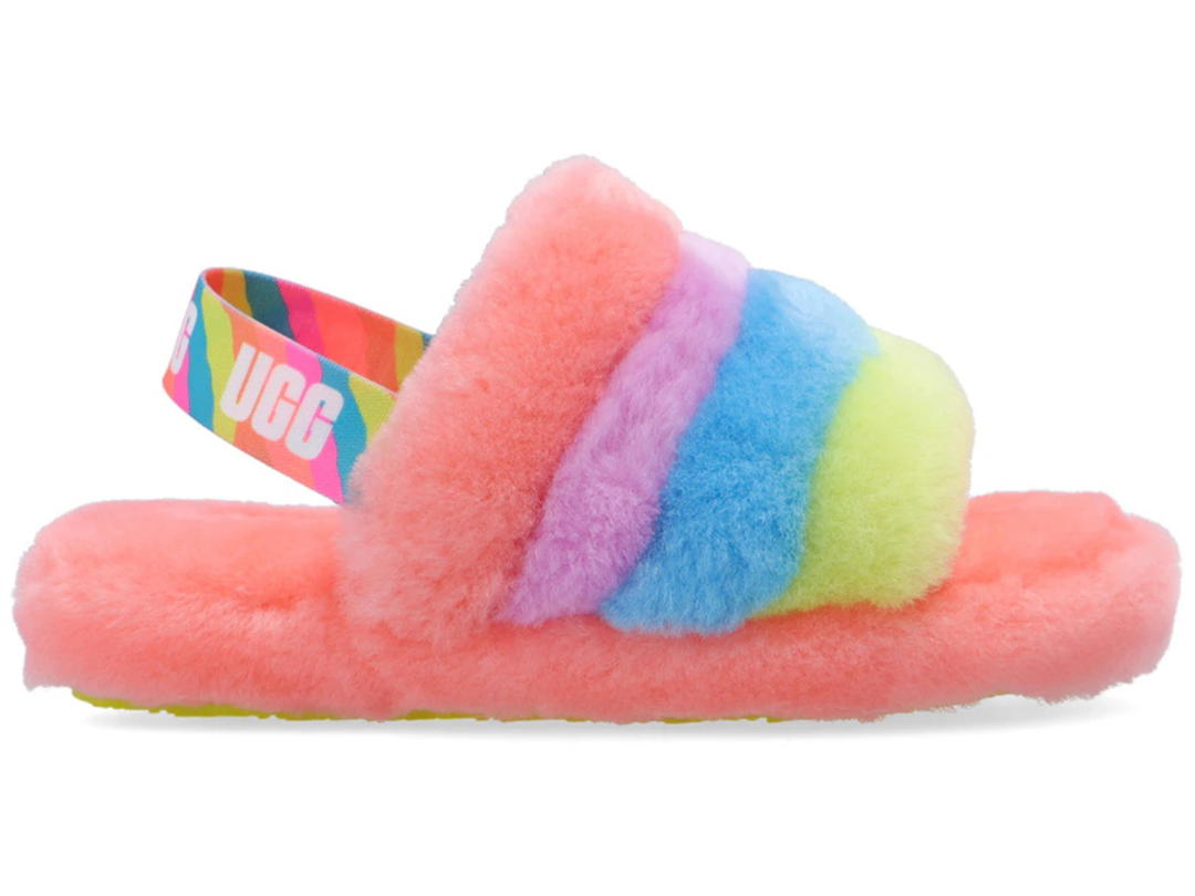 UGG UGG Fluff Yeah Slide Peach Bliss Multi Color (Kids)