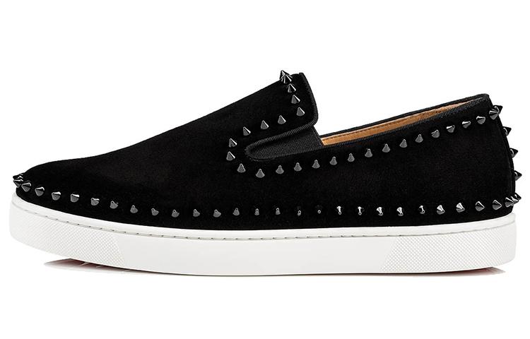 Christian Louboutin CL LUBOTING Pik Boat Low Top Stylish Skateboarding Shoes Men's Black