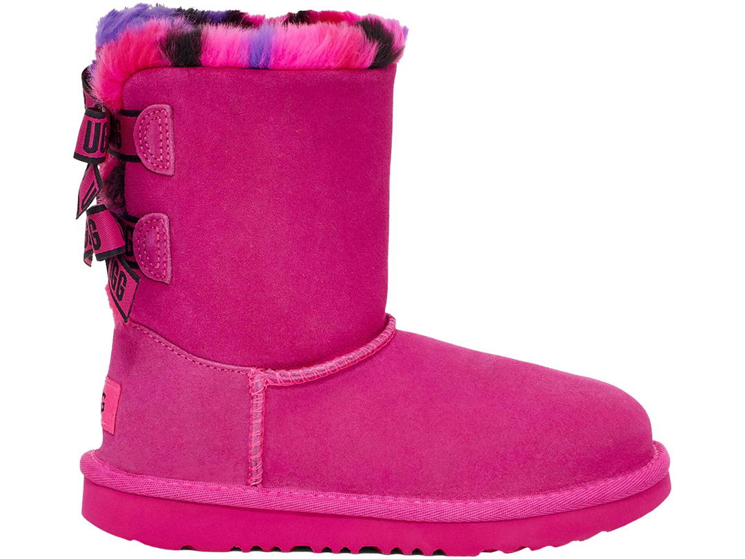 UGG UGG Bailey Bow Plaid Punk Boot Rock Rose (Kids)