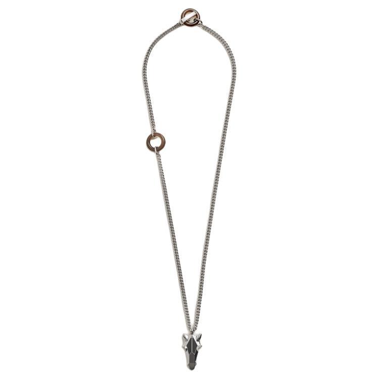 Hermes Hermes Palladium Plated Necklaces Unisex Silver
