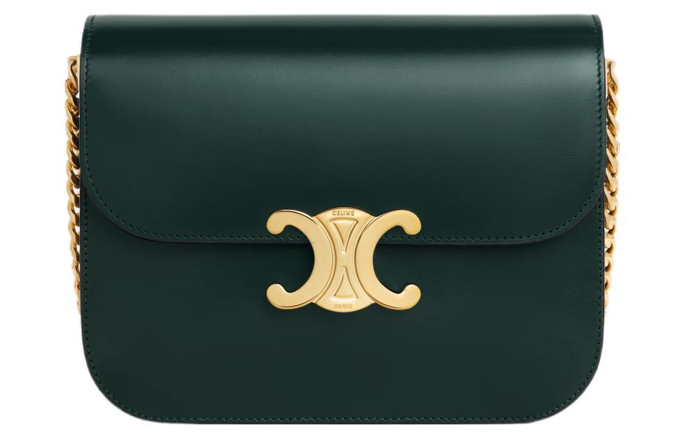 Celine Celine Calfskin Crossbody Bag Shoulder Bag Women's Amazon Green