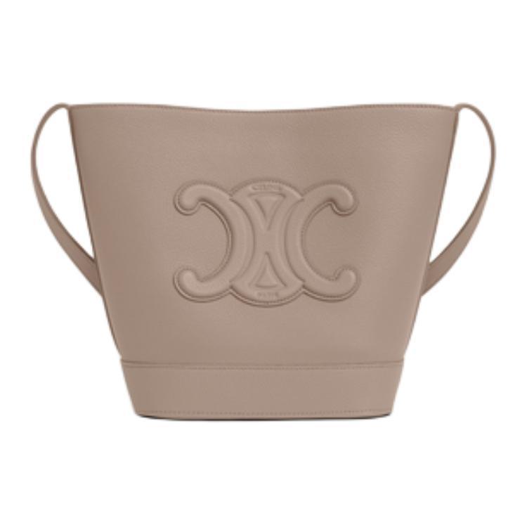 Celine Celine Triomphe Grain Calfskin Bucket Bags Crossbody Bag, Shoulder Bag Small Size Women's Pebble