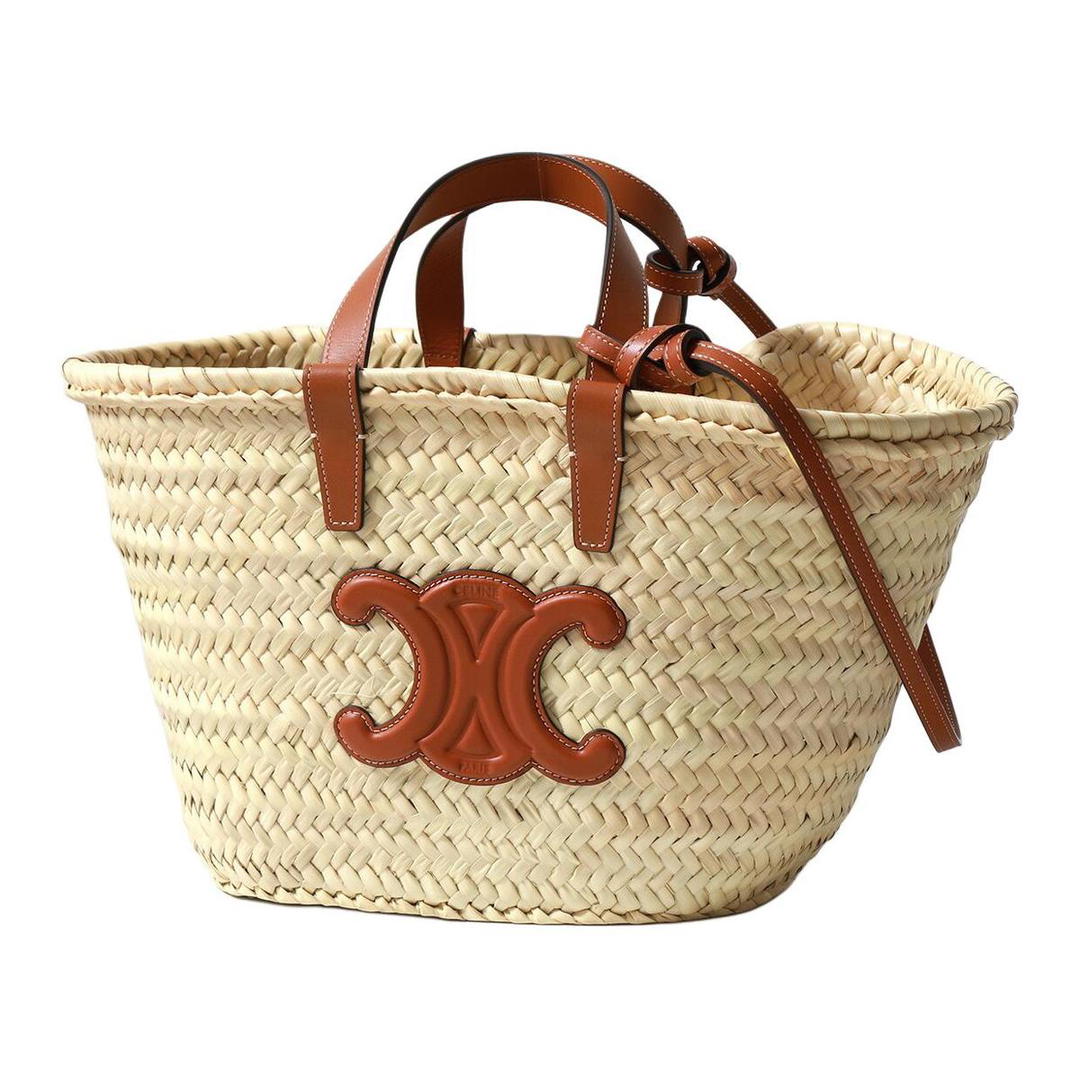 Celine Celine Palm Leaf Handbag Women's Tan