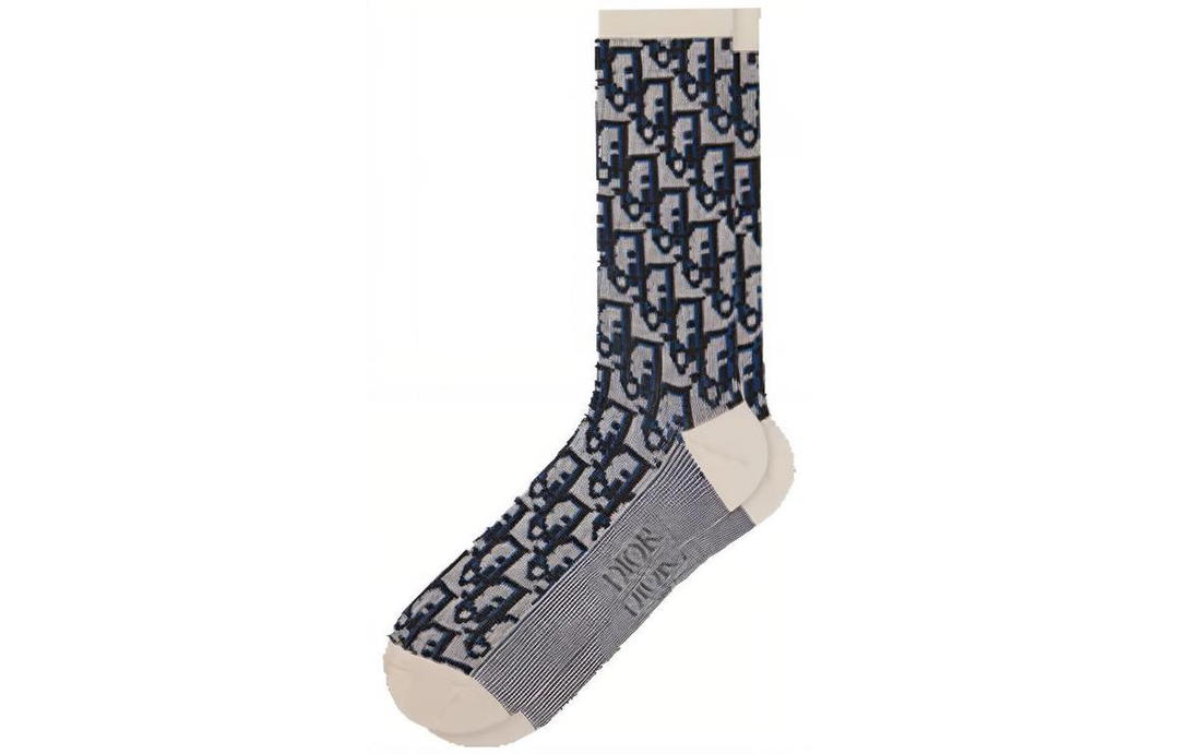 Dior Dior FW22 Mid Calf Socks Men's 1 Pack Multicolor