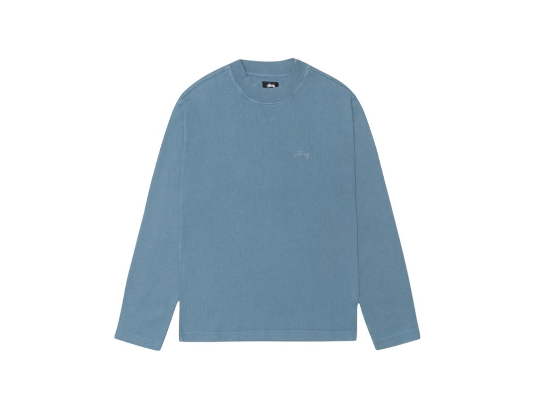 Stussy Stussy Dyed Ls Mock Neck Tee Blue