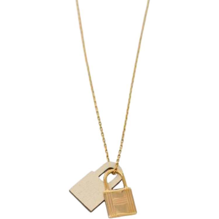 Hermes Hermes Electroplated, Leather Necklaces Women's Gold