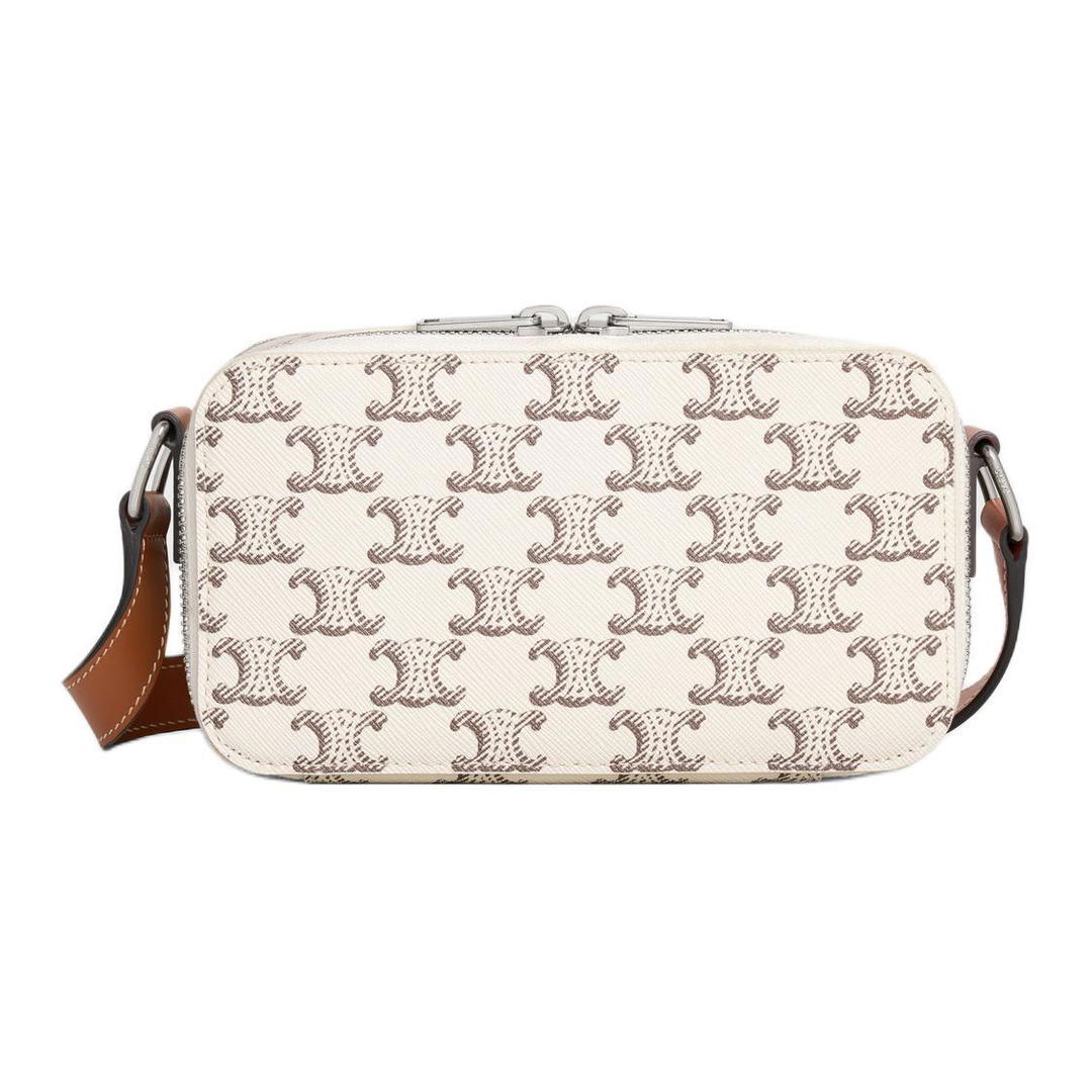 Celine Celine Cow Leather Shoulder Bag, Crossbody Bag Mini Men's Tan & Beige