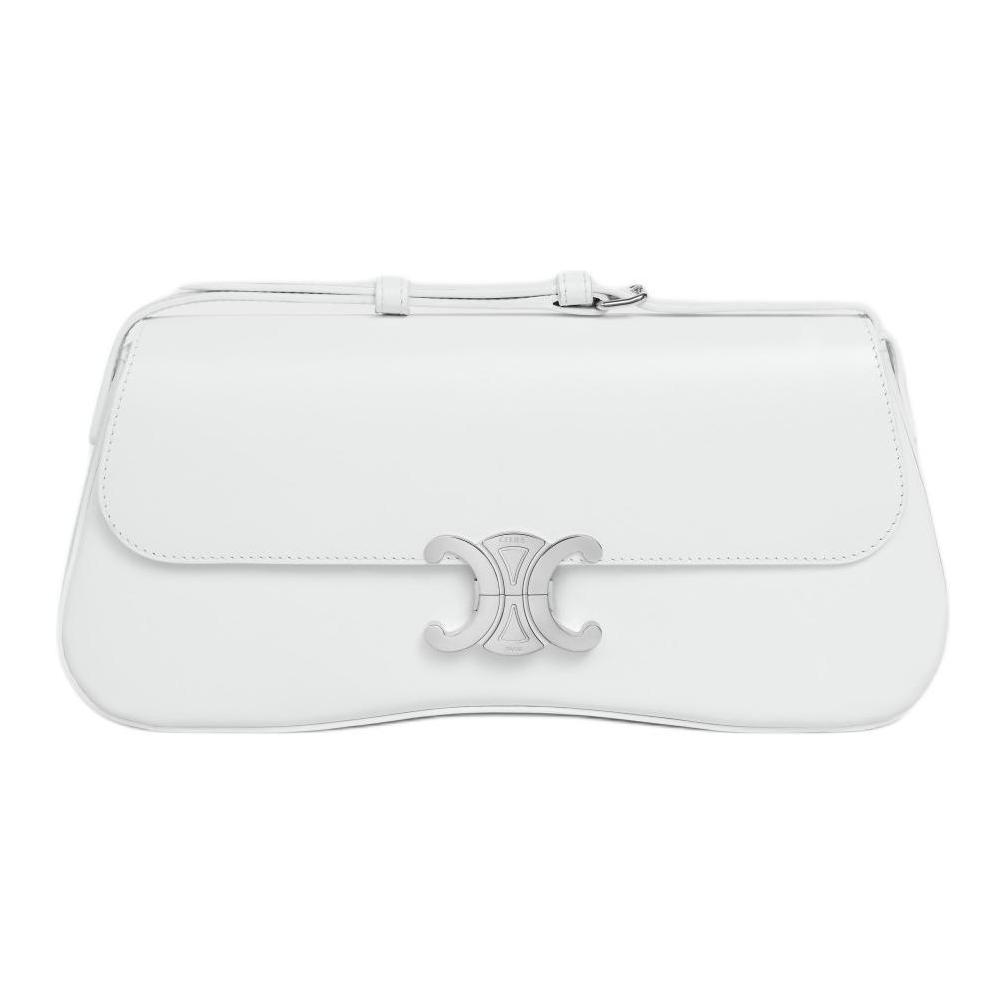 Celine Celine Shiny Cow Leather Handbag, Shoulder Bag Women's Ultimate White