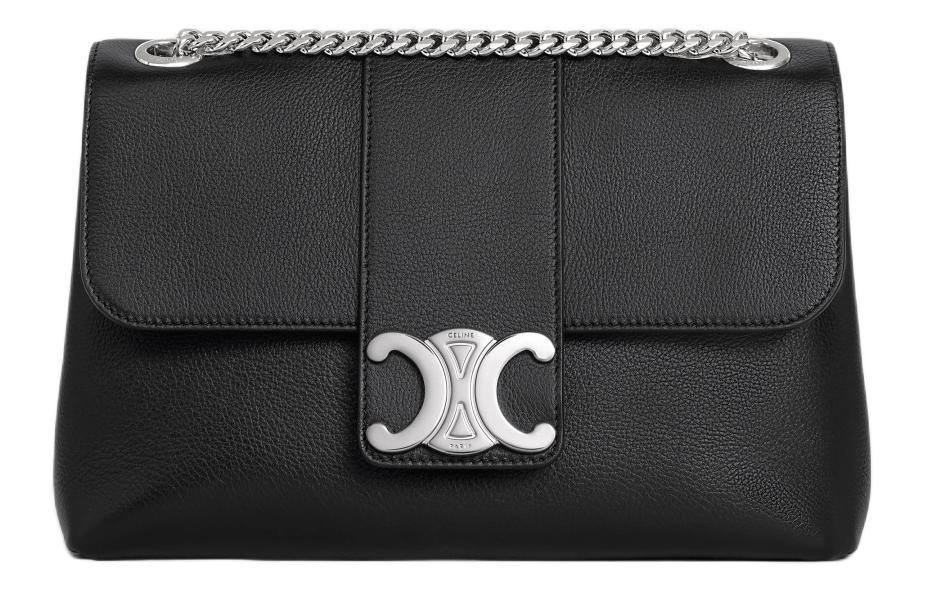 Celine Celine Cow Leather Portable Crossbody Bag Shoulder Bag Women's Black