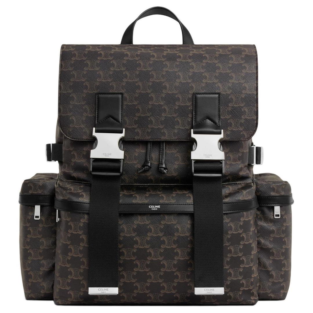 Celine Celine Leather Trim Backpack Men's Black