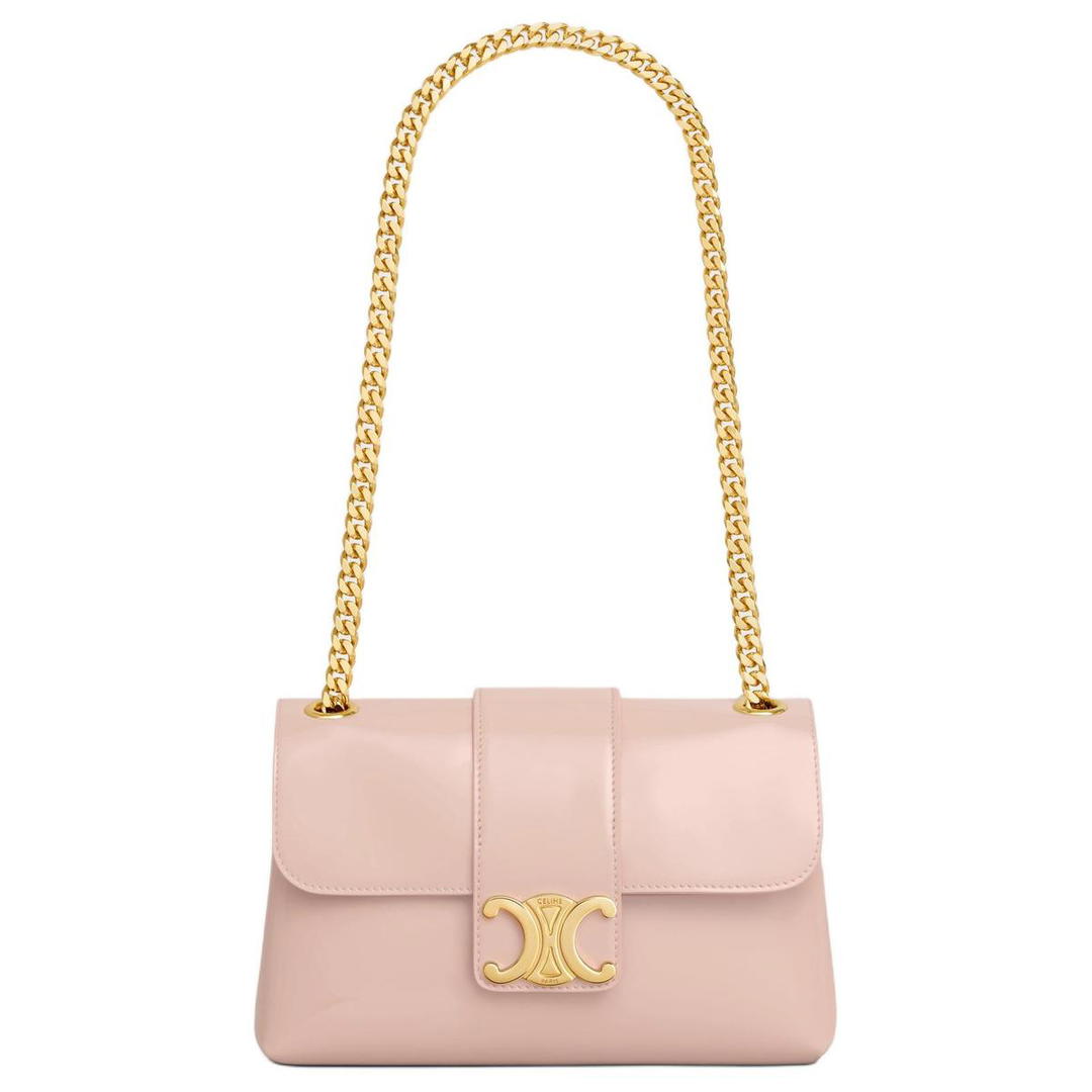 Celine Celine Patent Leather Calfskin Shoulder Bag Crossbody Bag Women's Pink