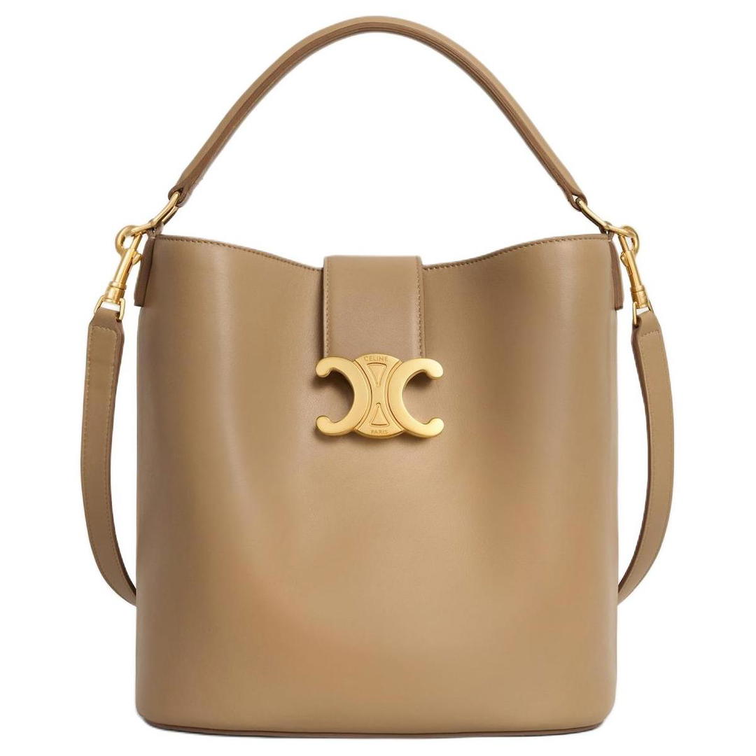 Celine Celine Calfskin Shoulder Bag Crossbody Bag Handbag Medium Size Women's Smoky Brown