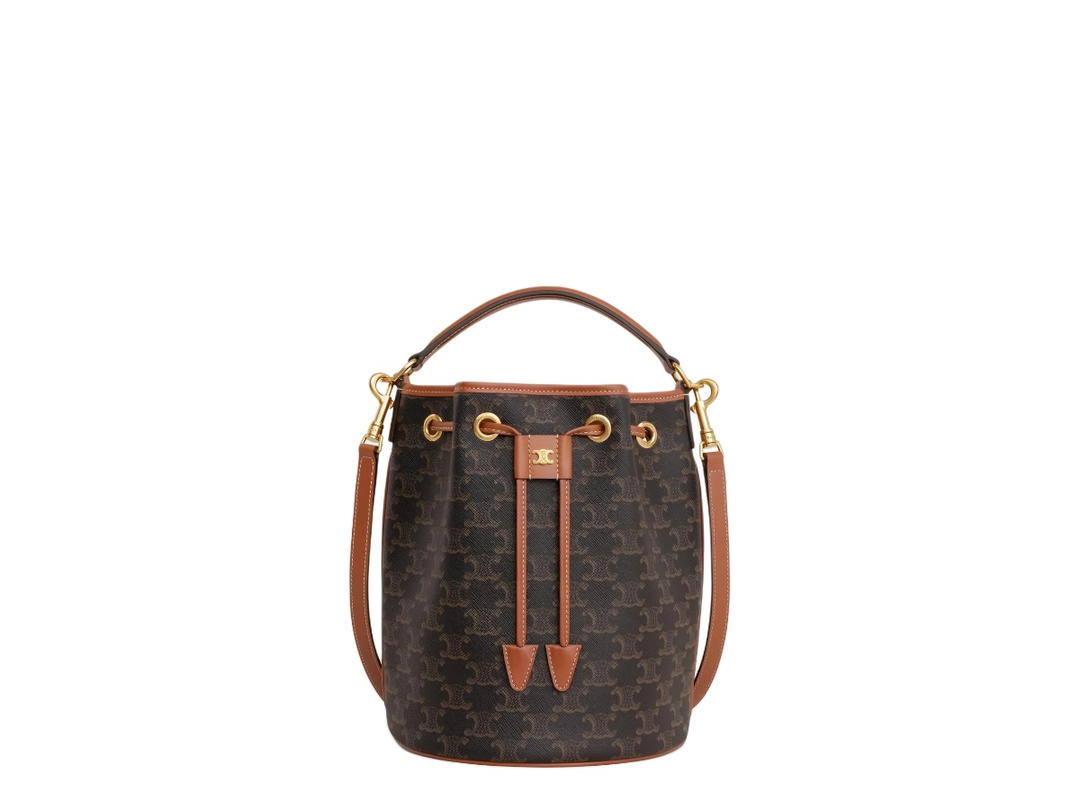 Celine Celine Clara Bag In Triomphe Canvas And Calfskin Brown