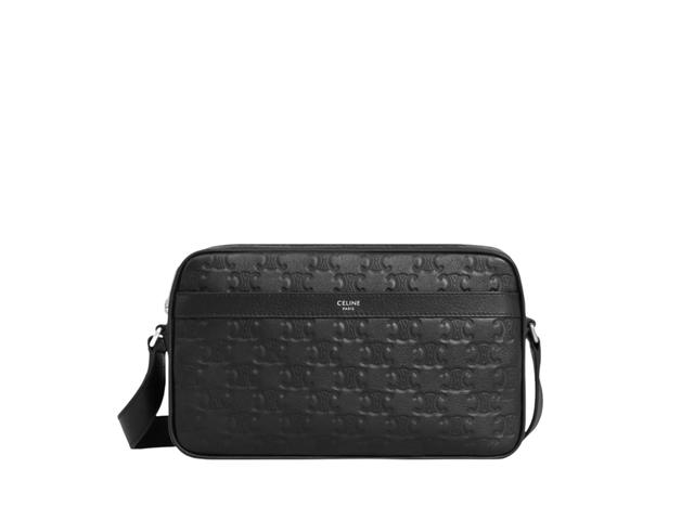 Celine Celine Medium Messenger in Calfskin with Triomphe Embossed Black - view 1