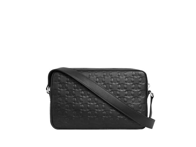 Celine Celine Medium Messenger in Calfskin with Triomphe Embossed Black - view 2