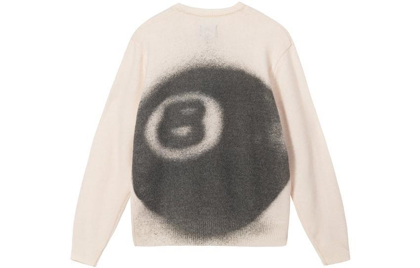 Stussy Stussy 8 Ball Spray Sweater - White