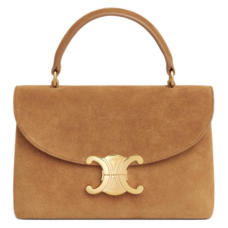 Celine Celine Suede Calfskin Shoulder Bag, Crossbody Bag, Handbag Women's Brown