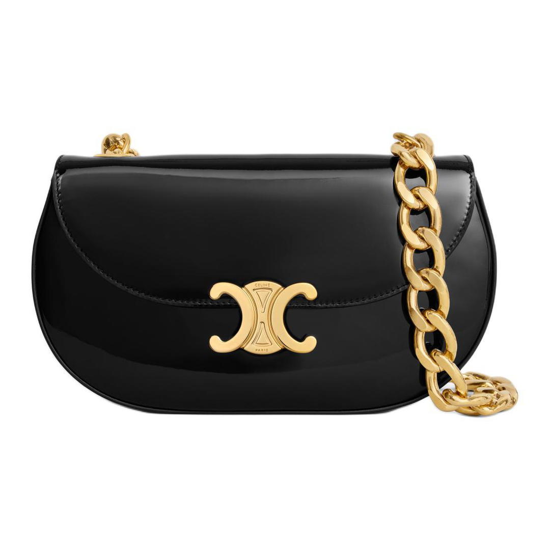 Celine Celine Besace Talulah In Patent Calfskin Shoulder Bag Women's Black