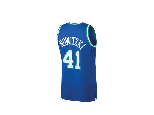 Mitchell & Ness Mitchell & Ness Dallas Mavericks Dirk Nowitzki 1998 Hardwood Classics Road Swingman Jersey - Royal - Mens - view 2