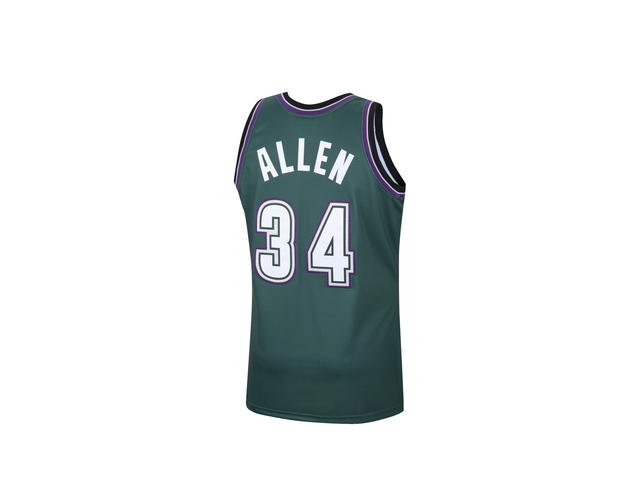 Mitchell & Ness Mitchell & Ness Milwaukee Bucks Ray Allen 1996 Hardwood Classics Alternate Swingman Jersey - Dark Green - Mens - view 2