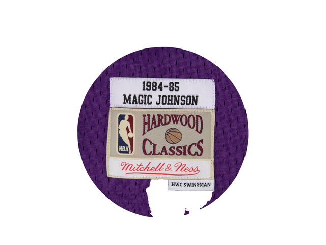 Mitchell & Ness Mitchell & Ness Los Angeles Lakers Magic Johnson 1984-85 Hardwood Classics Road Swingman Jersey - Purple - Mens - view 2