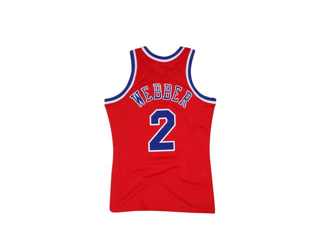 Mitchell & Ness Mitchell & Ness Washington Bullets Chris Webber 1994 Hardwood Classics Road Swingman Jersey - Scarlett - Mens - view 1