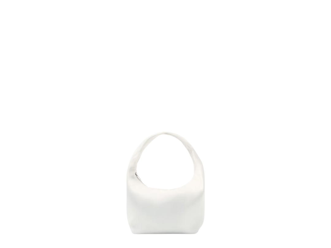 COS COS Mini Sling High Shine Shoulder Bag With Silver-Tone Hardware White