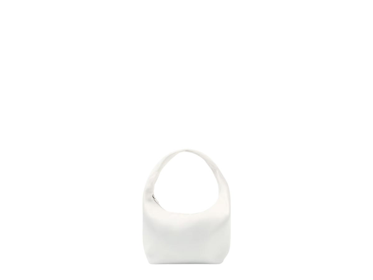 COS COS Mini Sling High Shine Shoulder Bag With Silver-Tone Hardware White
