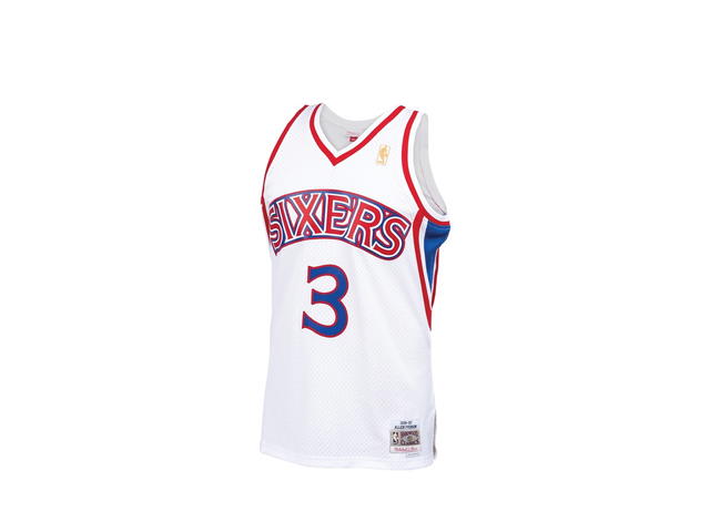 Mitchell & Ness Mitchell & Ness Philadelphia 76ers Allen Iverson 1996 Swingman Jersey - White - Mens - view 1