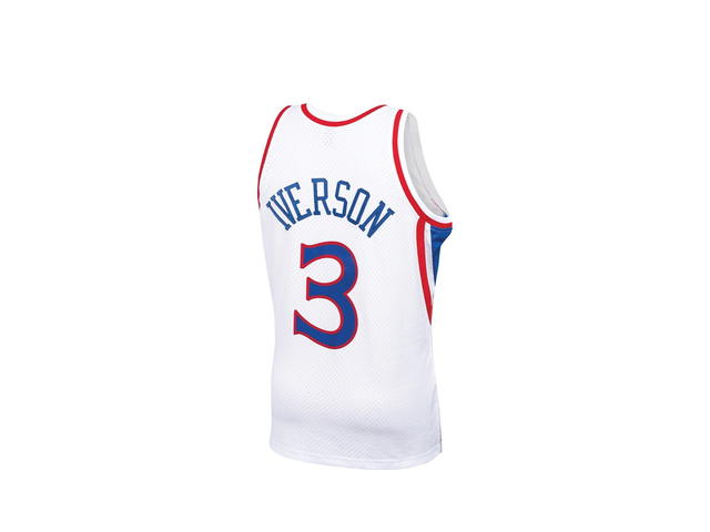 Mitchell & Ness Mitchell & Ness Philadelphia 76ers Allen Iverson 1996 Swingman Jersey - White - Mens - view 2
