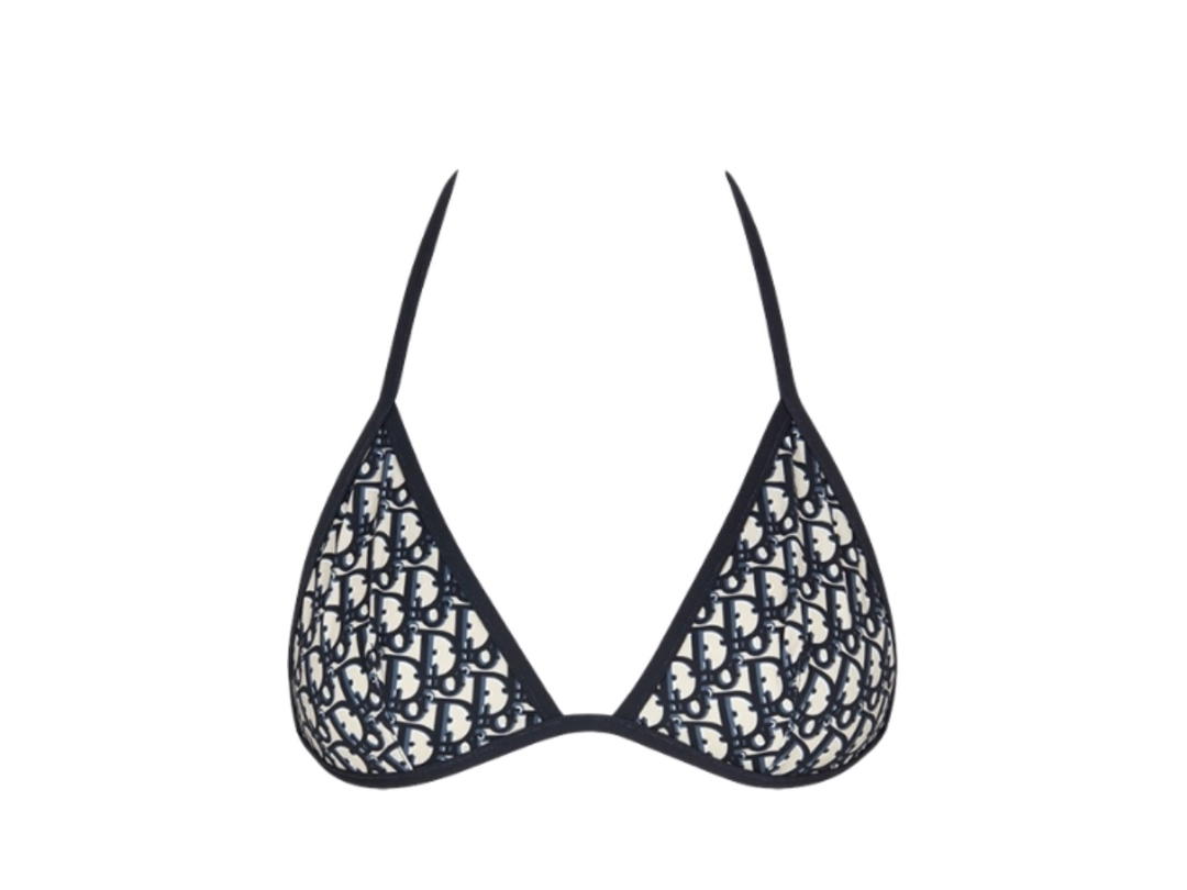 Dior Dior Bikini Top Blue Dior Oblique Technical Fabric