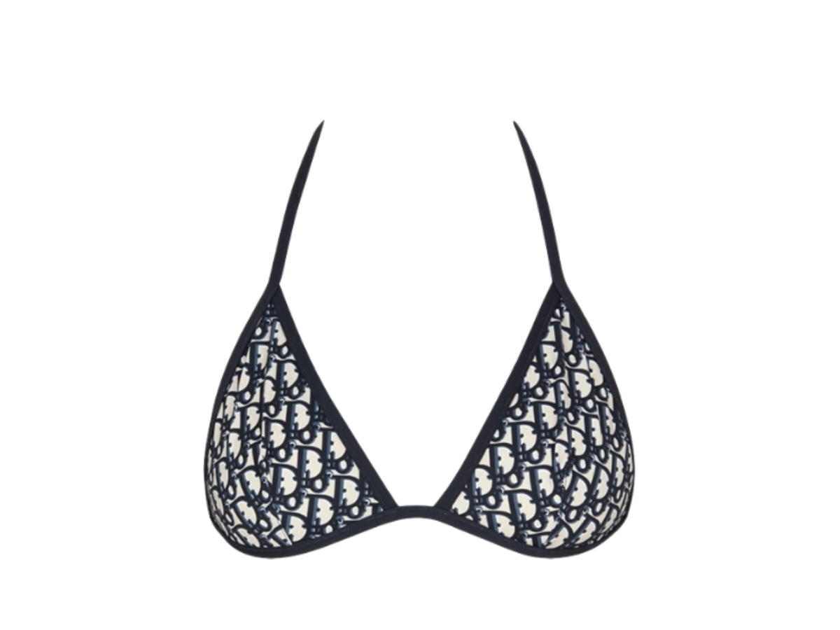 Dior Dior Bikini Top Blue Dior Oblique Technical Fabric
