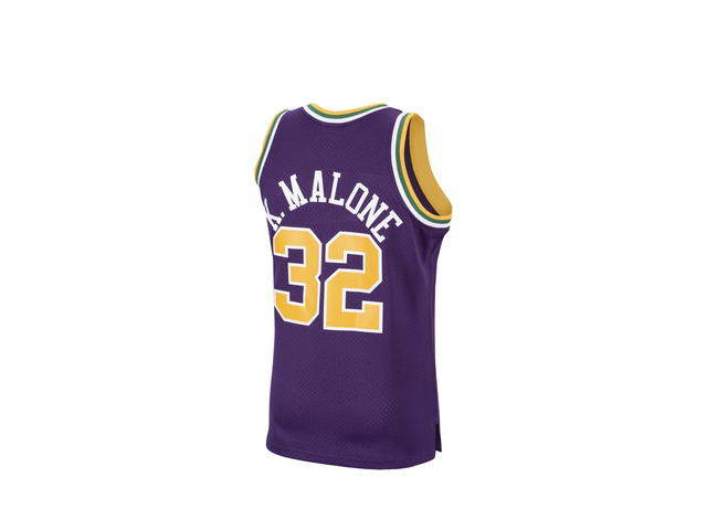 Mitchell & Ness Mitchell & Ness Utah Jazz Karl Malone 1991 Hardwood Classics Road Swingman Jersey - Purple - Mens - view 2