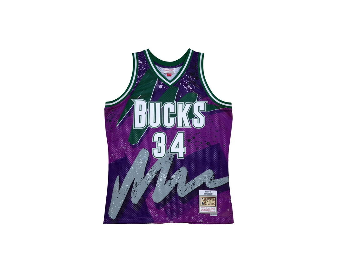 Mitchell & Ness Mitchell & Ness Milwaukee Bucks Hyper Hoops Swingman Jersey - Ray Allen - Purple - Mens