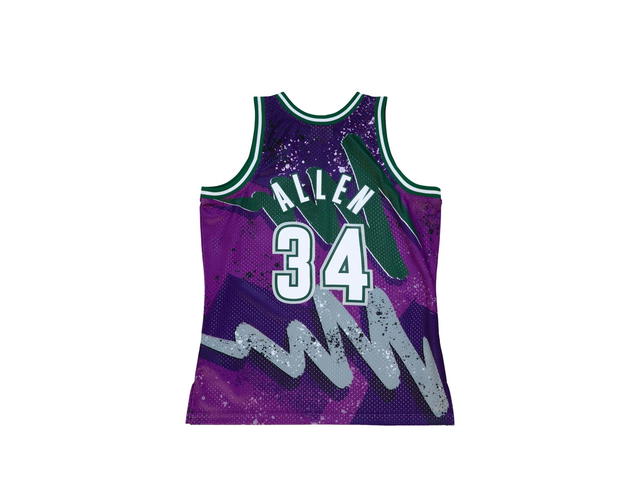 Mitchell & Ness Mitchell & Ness Milwaukee Bucks Hyper Hoops Swingman Jersey - Ray Allen - Purple - Mens - view 2