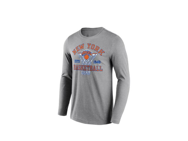 Fanatics Fanatics Unlabeled New York Knicks Nothing But Net Graphic Long Sleeve T-Shirt - Mens - view 1