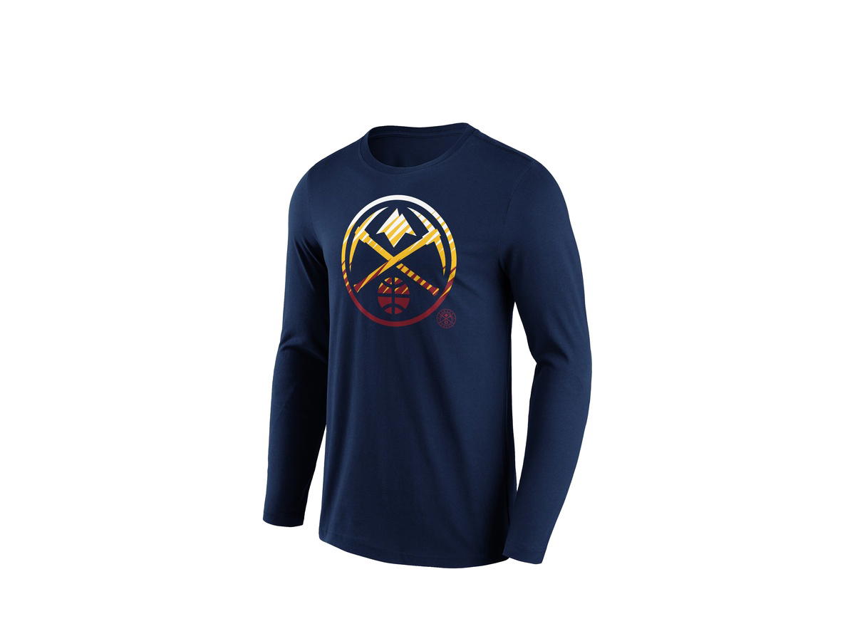 Fanatics Fanatics Unlabeled Denver Nuggets Fade Graphic Long Sleeve T-Shirt - Mens
