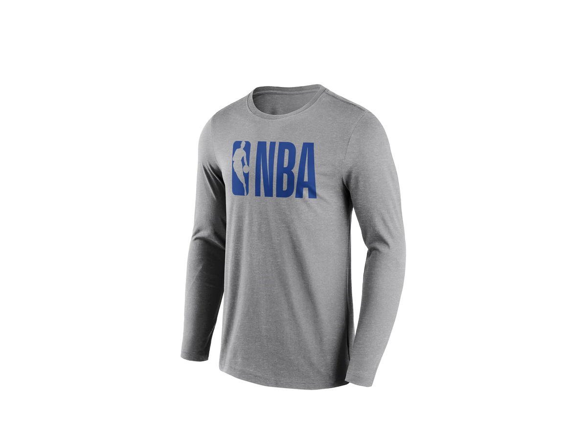 Fanatics Fanatics Unlabeled NBA Neutral Colour Wordmark Long Sleeve T-Shirt - Mens