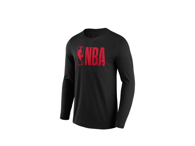 Fanatics Fanatics Unlabeled NBA Alternate Colour Wordmark Long Sleeve T-Shirt - Mens - view 1