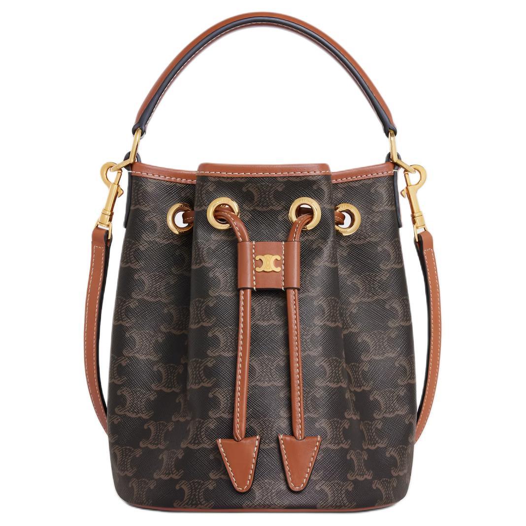 Celine Celine Cow Leather Bucket Bag, Shoulder Bag, Crossbody Bag, Handbag Women's Tan
