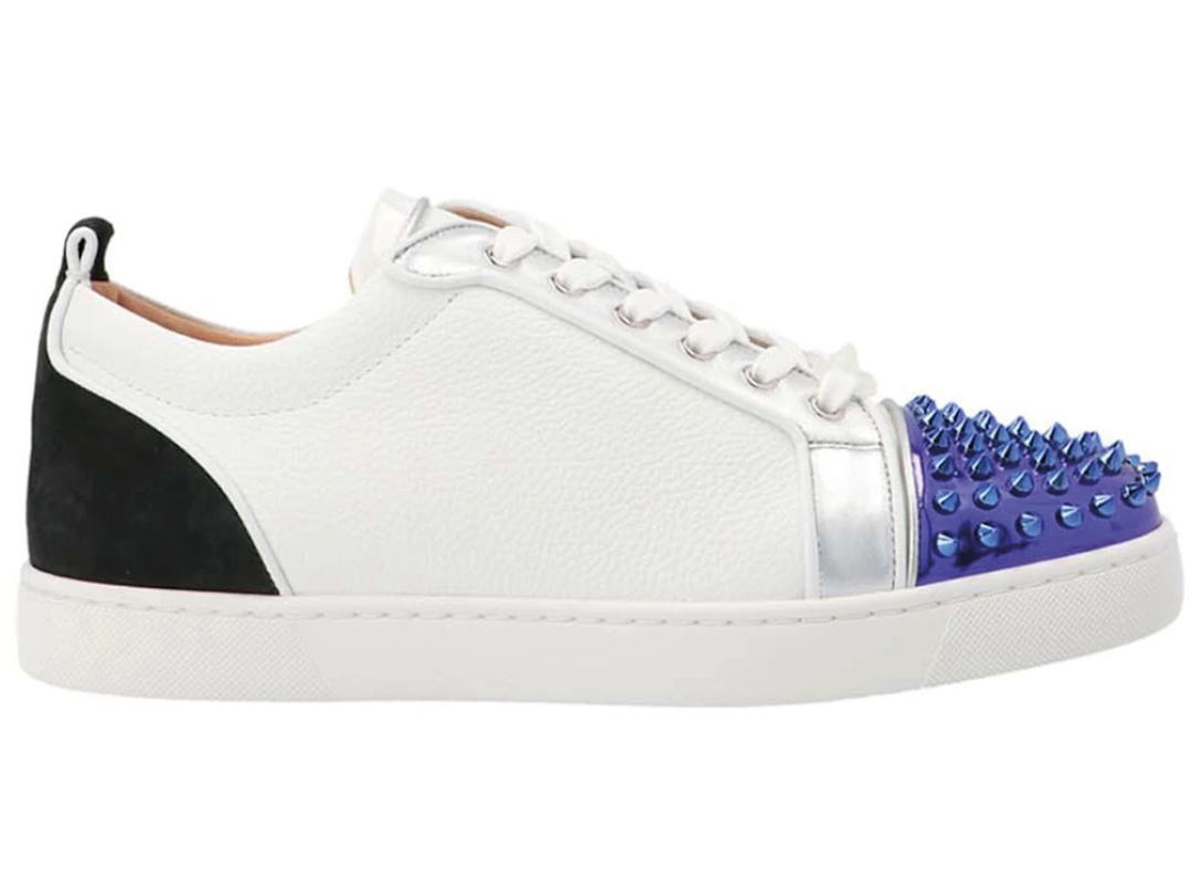 Christian Louboutin Christian Louboutin Louis Junior Spikes Orlato Flat White Purple Black