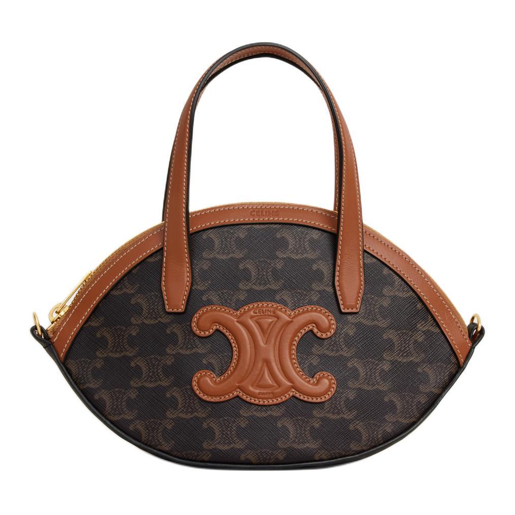 Celine Celine Cow Leather Shoulder Bag Crossbody Bag Handbag Women's Brown