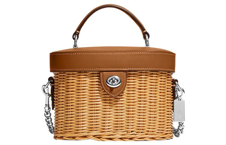 Coach Coach Kay Leather Box Bag Handbag Shoulder Bag Crossbody Bag Small Size Women's Dark Brown