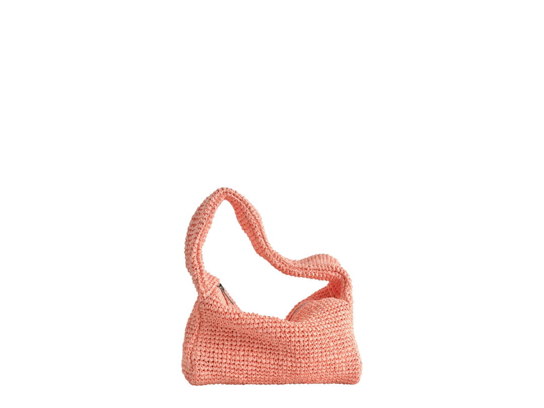 COS COS Slouchy Mini Tote Bag Raffia Orange