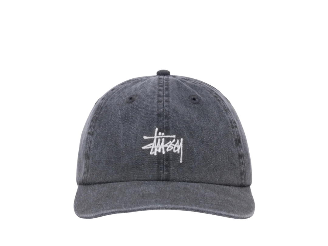 Stussy Stussy Basic Stussy Cap Washed Charcoal