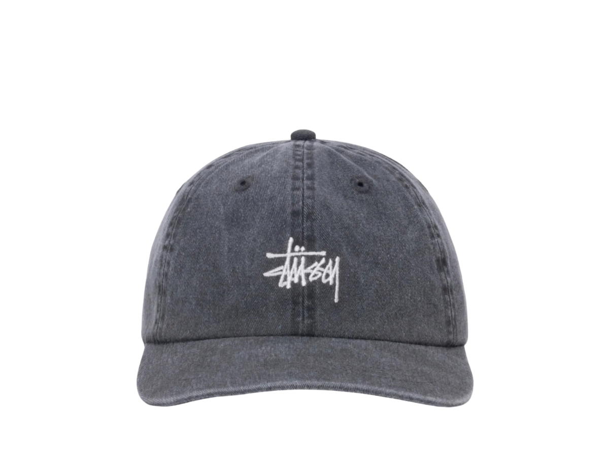Stussy Stussy Basic Stussy Cap Washed Charcoal